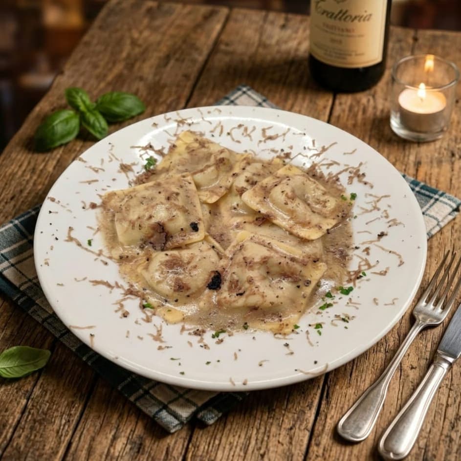 Ravioli fatti in casa al tartufo